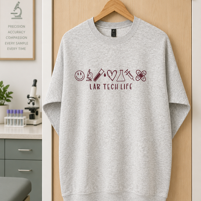 Lab Tech Life Embroidered Icons Sweatshirt