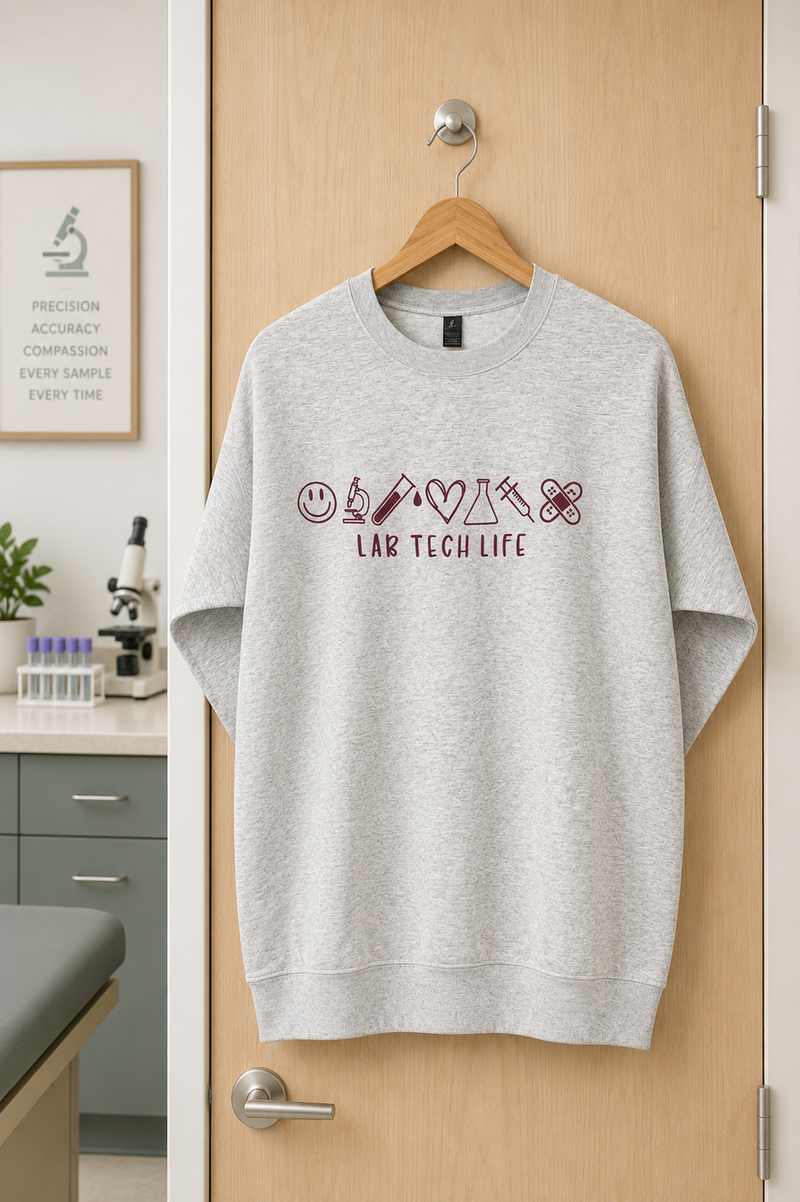 Lab Tech Life Embroidered Icons Sweatshirt